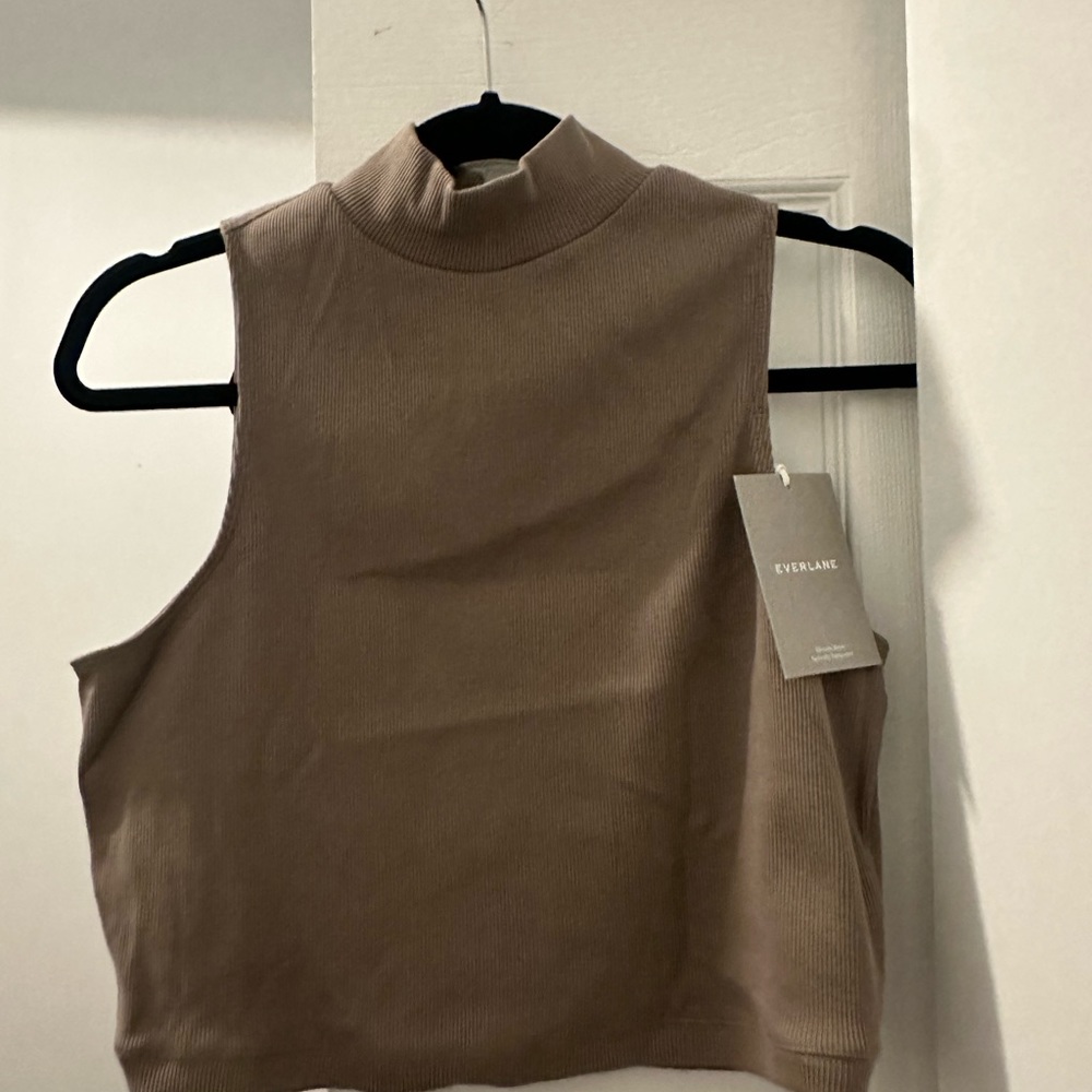 Everlane mock neck crop tank